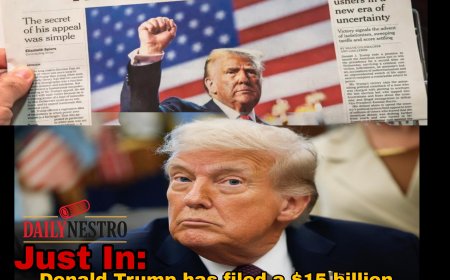 Just in: Donald Trump has filed a $15 billion defamation and libel lawsuit against The New York Times.