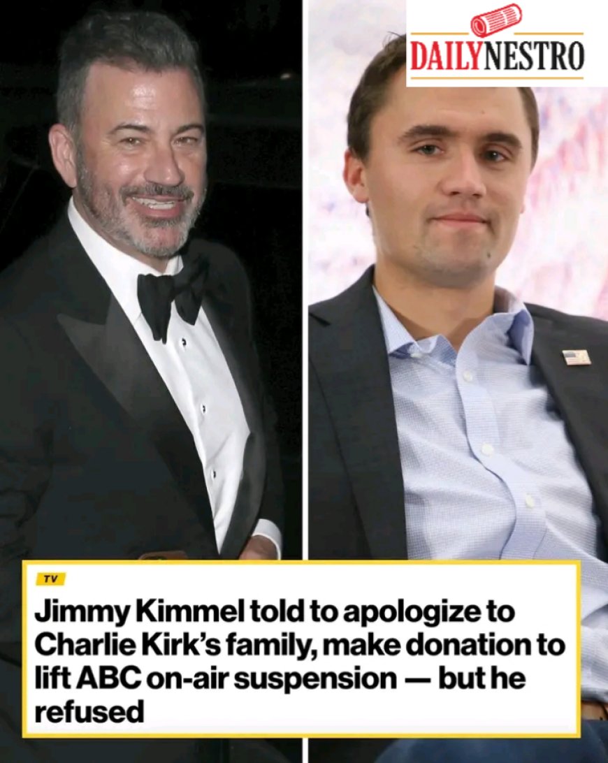 JUST IN: Jimmy Kimmel has refused to apologize to charlie Kirk's family and to make donation as to lift ABC on-air suspension.