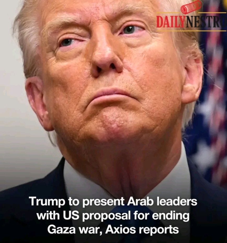JUST IN: President Donald Trump will present a group of Arab and Muslim leaders on Tuesday off with a proposal for peace and post-war governance in Gaza, Axios reported on Monday, citing two US officials and two Arab officials.